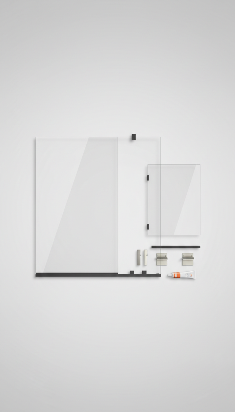 Tempered Glass Shower Enclosure Kit