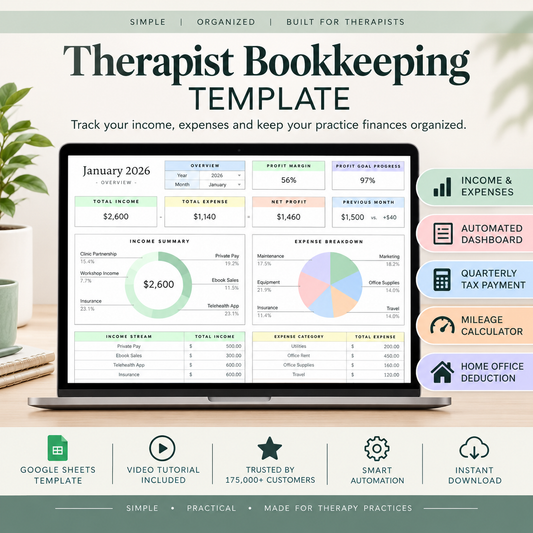 Therapist Bookkeeping Template