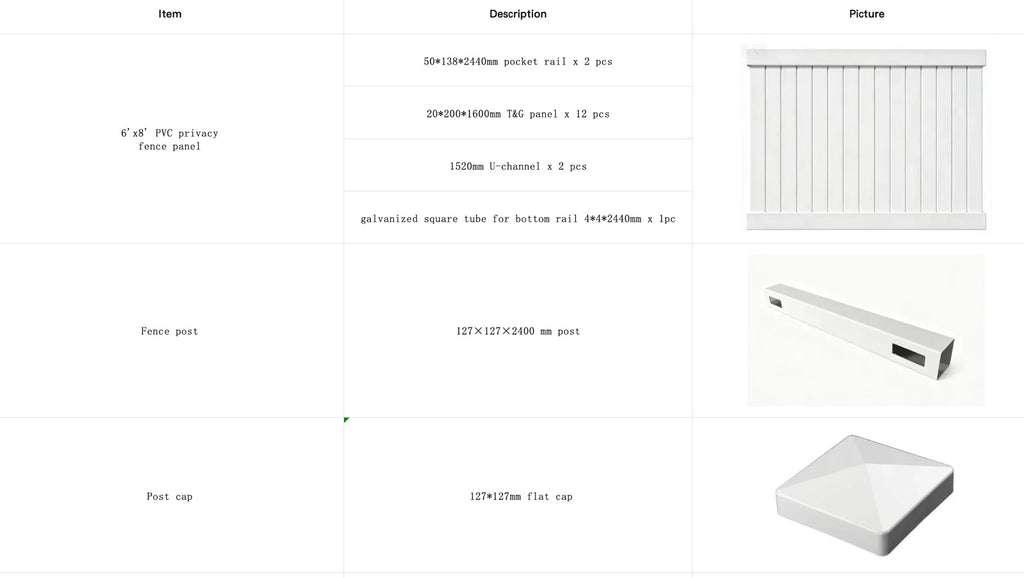PVC fencing