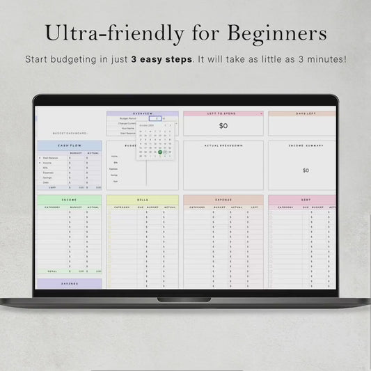 Budget Planner Google Sheets | Monthly Budget Spreadsheet | Expense Tracker | Savings Goal Planner | Personal Finance Template