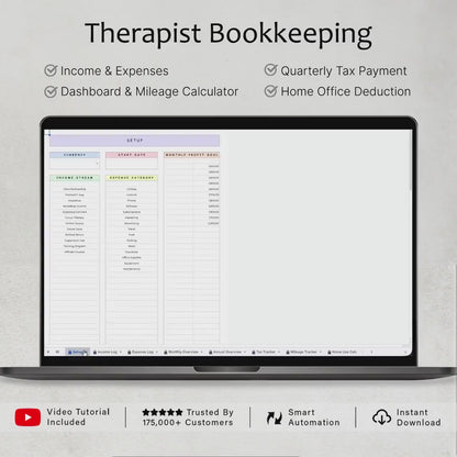 Therapist Bookkeeping Template