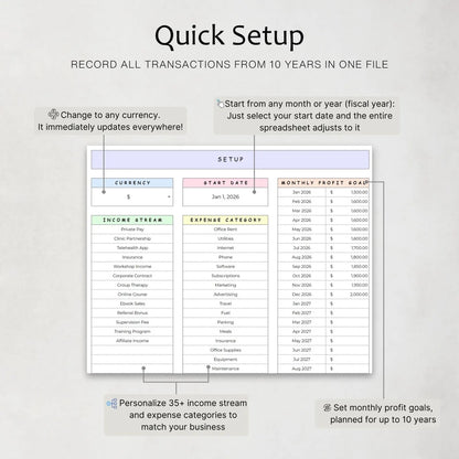 Therapist Bookkeeping Template