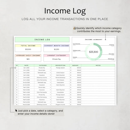 Therapist Bookkeeping Template