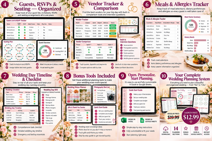 Complete Wedding Planner Spreadsheet collection