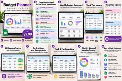 Wedding Planner Spreadsheet promotional feature overview